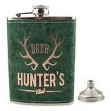 Licorera Whizkera Acero Inox 9oz Hunters +4 Copas + Embudo