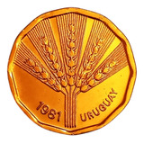 Uruguay Moneda 2 Nuevos Pesos Año 1981 Bañado Con Oro - Fao