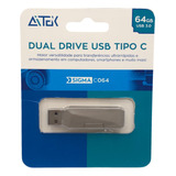 Pen Drive 64gb Usb E Tipo C Metal Resistente Plug E Play