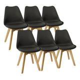 Sillas X6 Eames Tulip Comedor Almohadón Patas Madera Ct