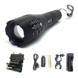 Linterna Tactica Militar Led Recargable Caza Potente C Mira Color De La Linterna Negro Color De La Luz Blanca