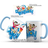 Mug Pocillo Doraemon Gato Cosmico Interior Oreja Azul 04