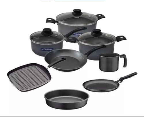 Set Combo Kit De Cocina Tramontina Teflon Antiadherente 8pz