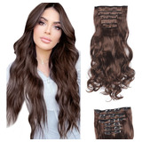 Extensiones De Cabello Con Clip Pelo Ondulado Sintético 6pcs