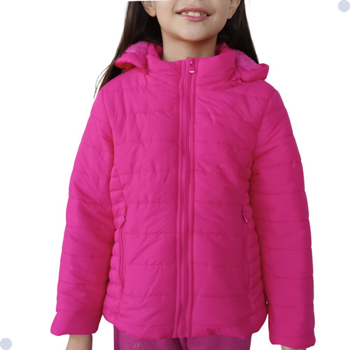 Jaqueta Infantil Feminina Bobojaco De Nylon Com Capuz Frio