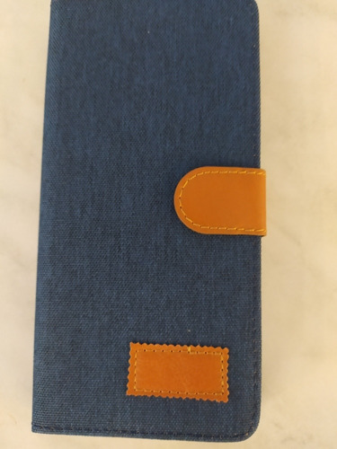 Funda Cartera Para Galaxy Note 10 Plus  Acabado Textil Blue
