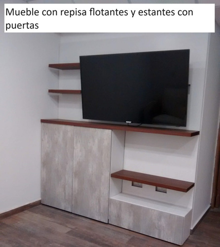 Mueble Tv Estantes Y Puertas