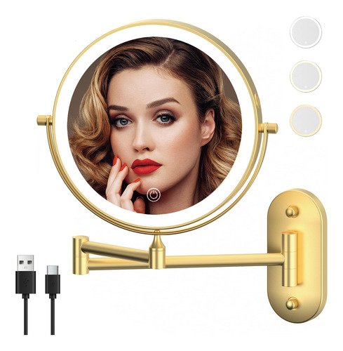 Miroamz Rechargeable Wall Mounted Lighted Makeup Vanity Mirr