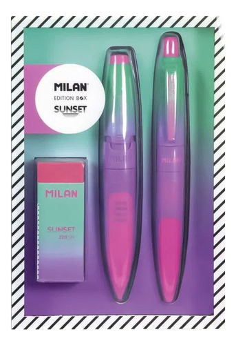 Set Bolígrafo + Portaminas + Goma Borrar Sunset Rosa Milan