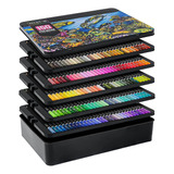 Caja De Metal Con 150 Lapices De Colores Para Colorear