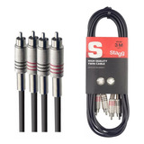 Cable Audio Rca Fichas Metalicas 3 Metros Stagg Rca Stereo