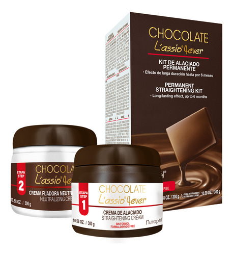 Kit Alaciado Permante Chocolate Lassio 4ever Nutrapel 300g