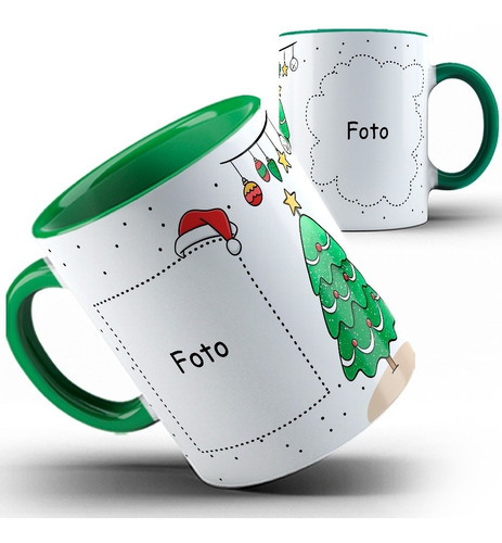 Caneca Color Árvore De Natal Pinheiro (envie Foto)  12ib