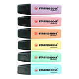 Marcatextos Stabilo Boss Pastel Gama Clásica 6 Colores