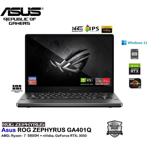 Asus Rog Zephyrus  Ryzen-7 5800hs 16gb 2tb 14fhd Rtx 3050 4g