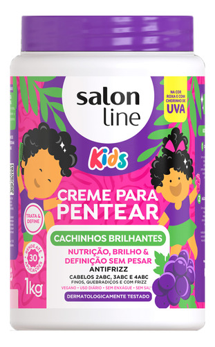 Creme De Pentear Cachinhos Brilhantes Salon Line 1kg Uva