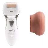 Kit Removedor Callos Tedge + Cepillo Facial Inalambrico Color Blanco