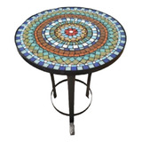 Mesa De Hierro 50cm Mosaico Con Venectias