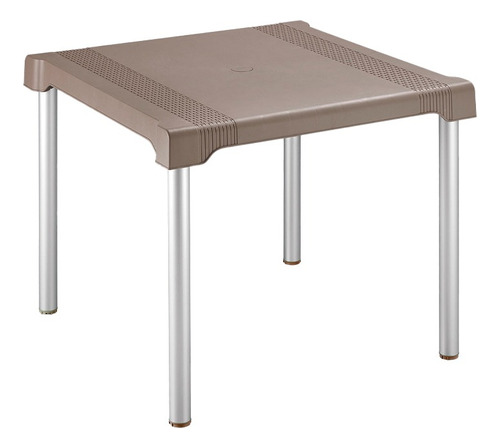 Mesa Plastica 4 Puestos Patas Aluminio Mocca Rimax Shia 