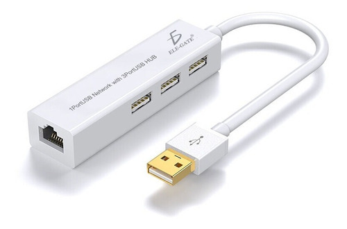 Hub Usb 3 Puertos 2.0 Puerto Rj45 Ethernet 10/100mbps