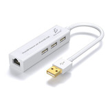 Hub Usb 3 Puertos 2.0 Puerto Rj45 Ethernet 10/100mbps