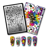 Placa Para Estampar Uñas Stamping Plate A-060 Flower Power