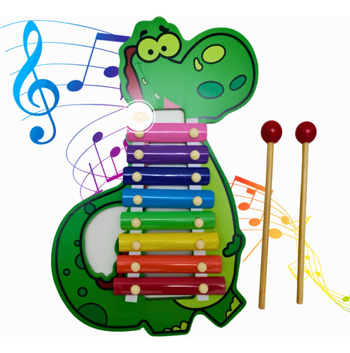 Juguete Didáctico Xilófono Dino Estimulación Musical Niños
