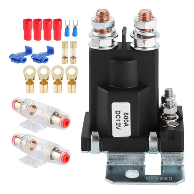 Aislador De Batería Dual Fuseholder Dc Relay 12v/500a 100a P