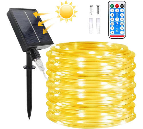 Manguera Serie Solar Navideña 32 Mts 300 Led Recargable Ip65