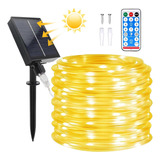 Manguera Serie Solar Navideña 32 Mts 300 Led Recargable Ip65