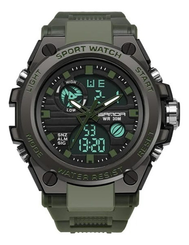 Pulseira Tática Militar Impermeável Masculina Feminina, Pulseira Esportiva, Moldura Preta, Fundo Verde Escuro