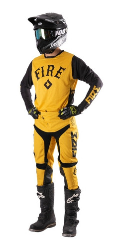Equipo Conjunto Motocross Fire Black Moto Enduro Nt Cross