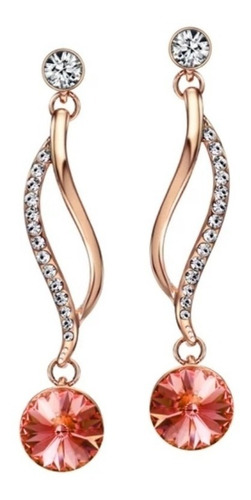 Aretes Largos Fiesta Swarovski Elements Regalo Envío