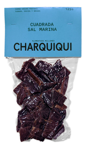 Charquiqui 125g A Granel Pastura Sal Marina Cuadrada (jerky)