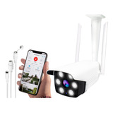 Camara Seguridad Ip Wifi Exterior Hd1080p Microfono Parlante Color Blanco