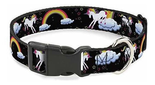 Collar Gato Unicorns Arcoiris Negra 8-12  0.5  Tamaño