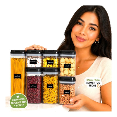 Set 7 Contenedores Herméticos Organizadores Cocina Alacena | Envío gratis