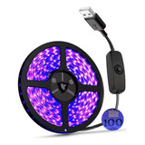 Tira De Luz Uv Usb Uv Negro Dc5v 390nm-400nm 6.56ft/2m Smd 3