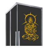 Adesivo Para Vidro Box  Amarelo Buda Iluminado Tribal