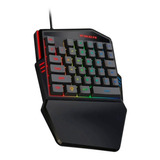 Teclado Gamer Una Mano Iluminado Led Rgb Usb Medio Cuerpo