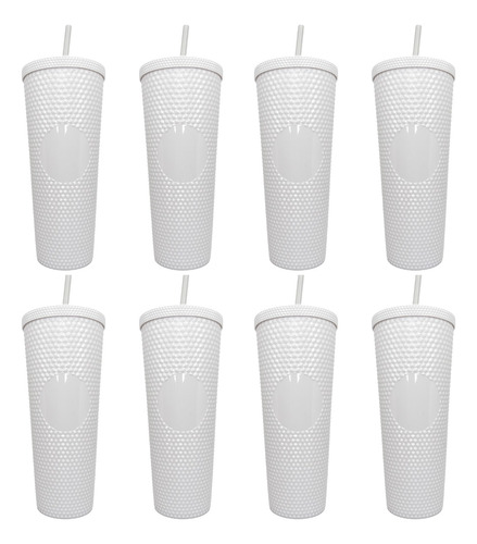 Vasos Tipo Starbucks 50pz Diamante Texturizado Popote 1 L