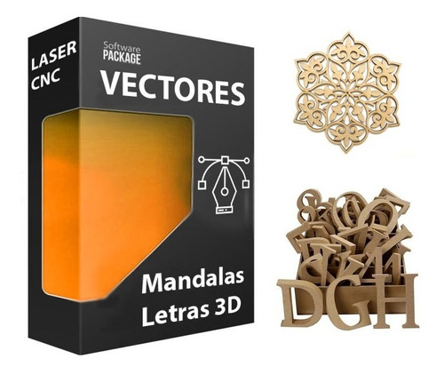 Vectores Premium Selectos Mandalas Letras 3d Corte Láser Co2