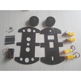 Chasis Para Robot 4 Ruedas Motor  Porta Pila