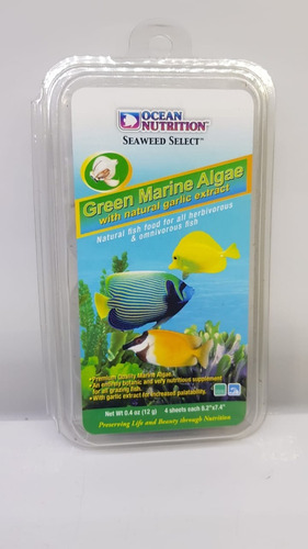 Ocean Nutrition Green Marine Algae Alimento Natural Para Peces Herbívoros 12gr Algas Verdes Con Ajo