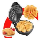 Mini Máquina Waffle Omeleteira Coração 700w Vermelho 110v 