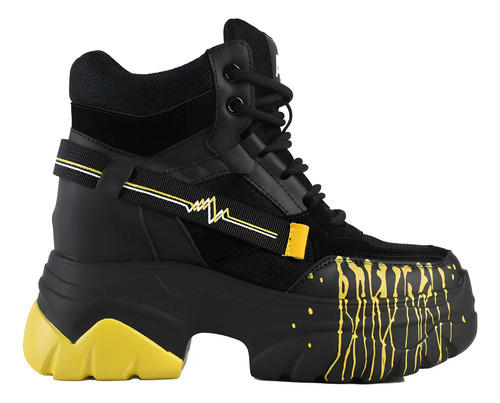 Sneakers Plataforma Casual Mujer Date-01 | Black | Hanna Mx