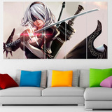 Cuadro Poliptico Yorha 2b Con Katana Nier Automata 120x70cm