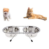 Comedouro Bebedouro Pet Cães Gatos Vasilha Elevado Inox G