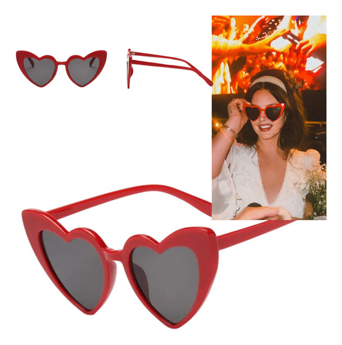 Gafas De Corazón Rojo Ldr Lana Del Rey Aesthetic
