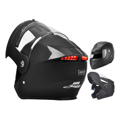 Casco Para Moto Abatible Deportivo Con Luz Recargable Led Y Dot Certificado,casco motocicleta,M(58cm-61cm), | Envío gratis